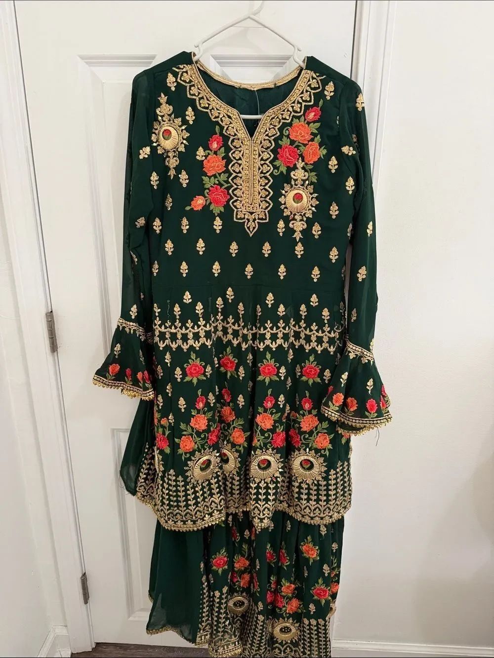 OHO Style Bridal Georgette Pakistani Suit Features Heavy Zari Embroidered